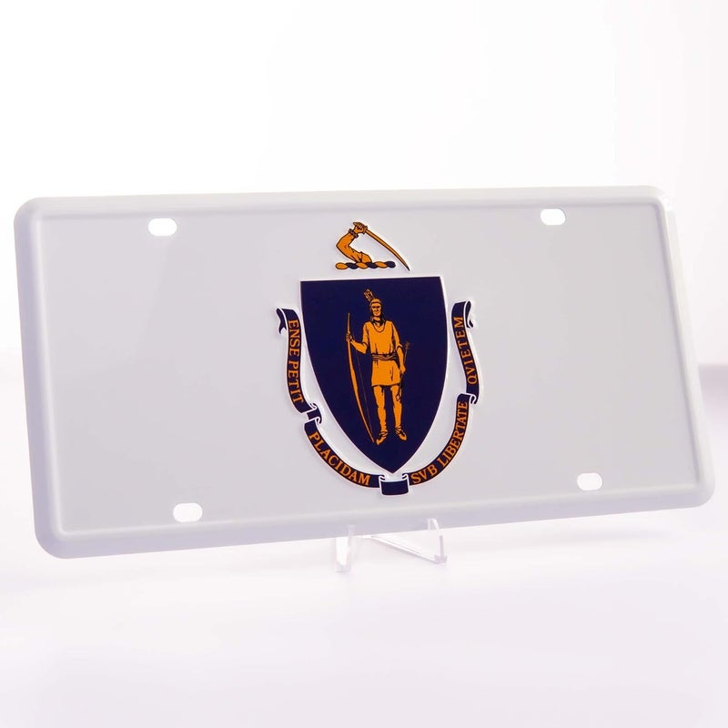 Pickwicks Massachusetts State Flag License Plate – Embossed HD Aluminum – Bay State Pride – Decorative Car Tag – 6”x12” Novelty Metal Sign (Massachusetts) - Image 4